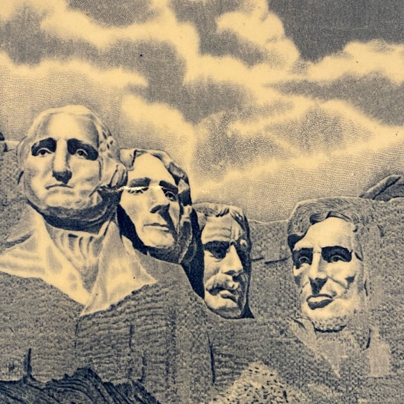 Mount Rushmore SD Vintage Blue Ink souvenir Plate - Picture 2 of 6